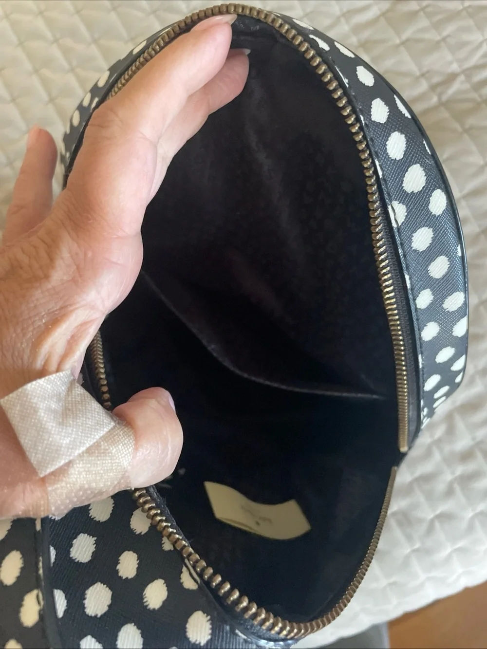 kate spade Black and White Polka Dot Mini Backpack